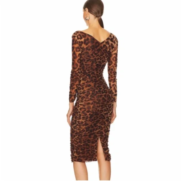 L'AGENCE Marise Leopard Print Bodycon Dress - Picture 3 of 9